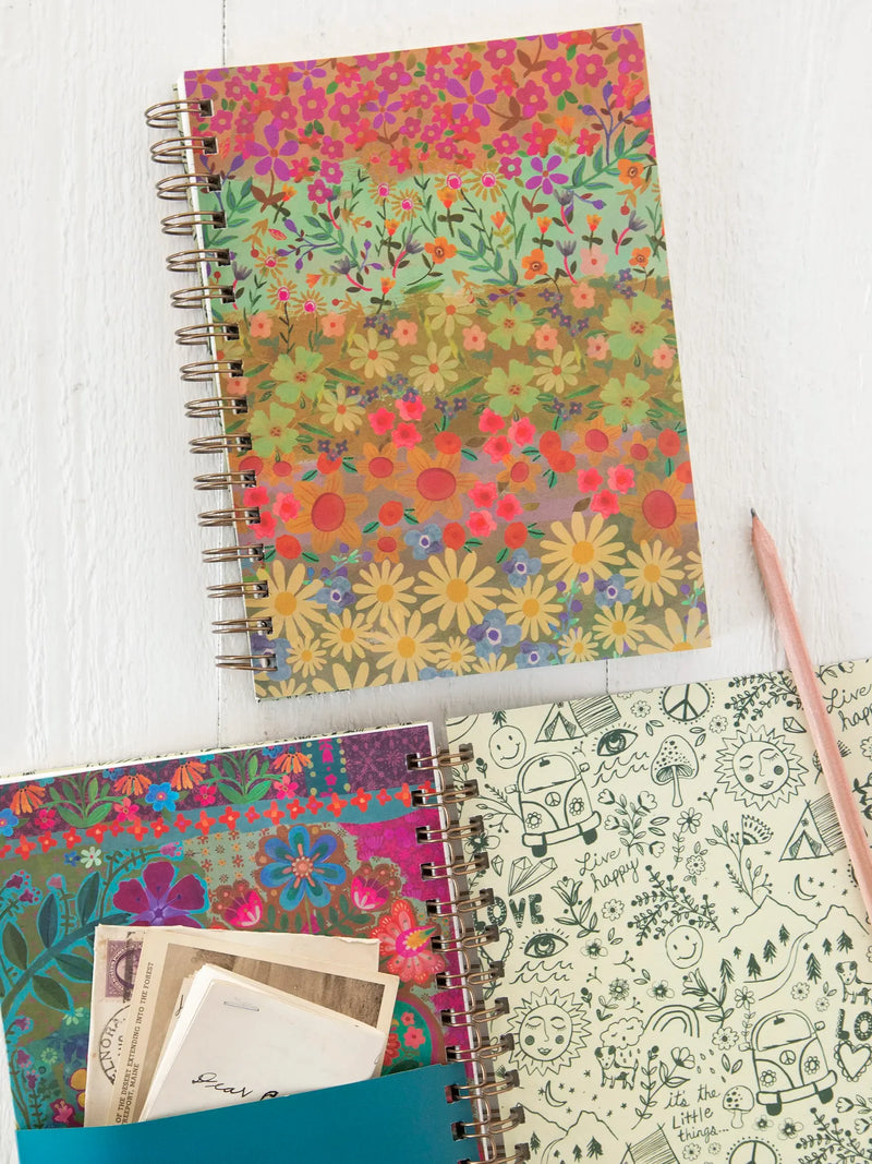 Wildflower Border Spiral Notebook