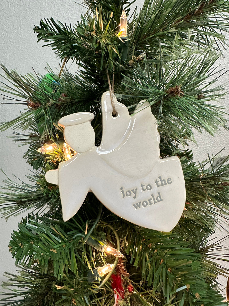 "Joy To The World" Ceramic Angel Ornament