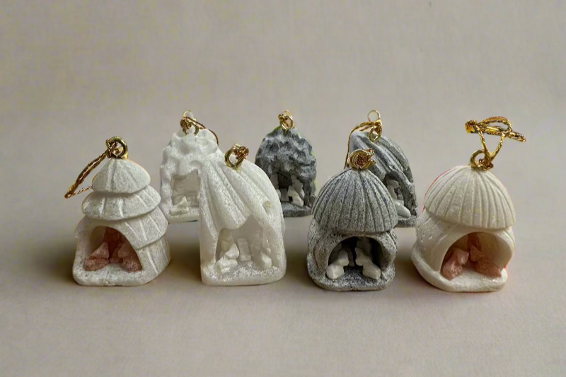 Mini Nativity Alabaster Carved Ornament