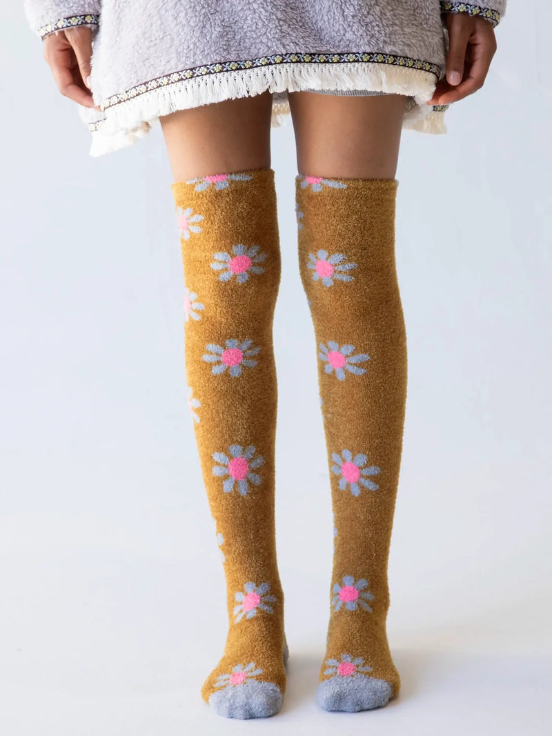 Over-the-Knee Cozy Socks - Daisy