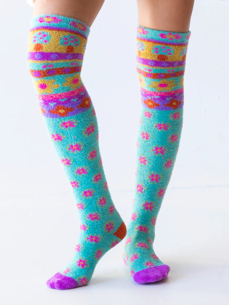 Over-The-Knee Cozy Mushroom Socks