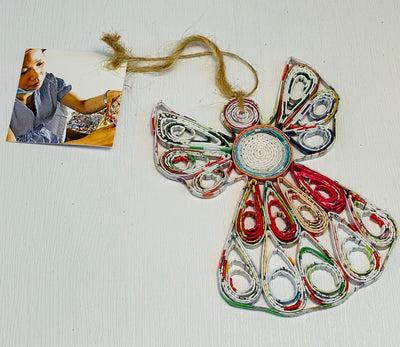 Recycled Magazine Ornament - Angel