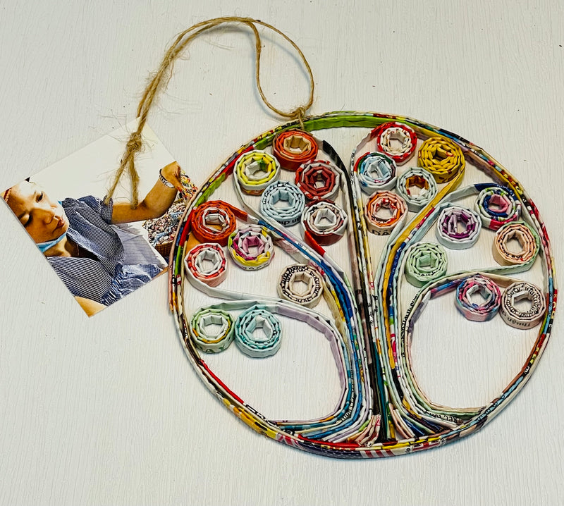 Recycled Magazine Ornament - Tree of Life