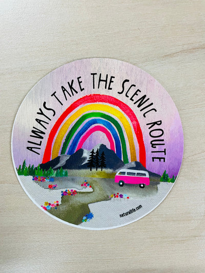 "Always take the scenic route" Vinyl Sticker
