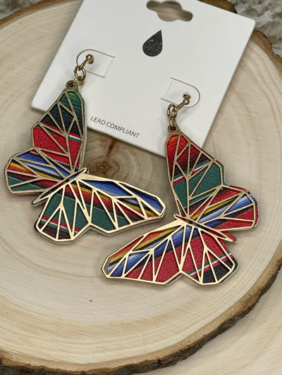 Butterfly Overlay Earrings - Multicolored