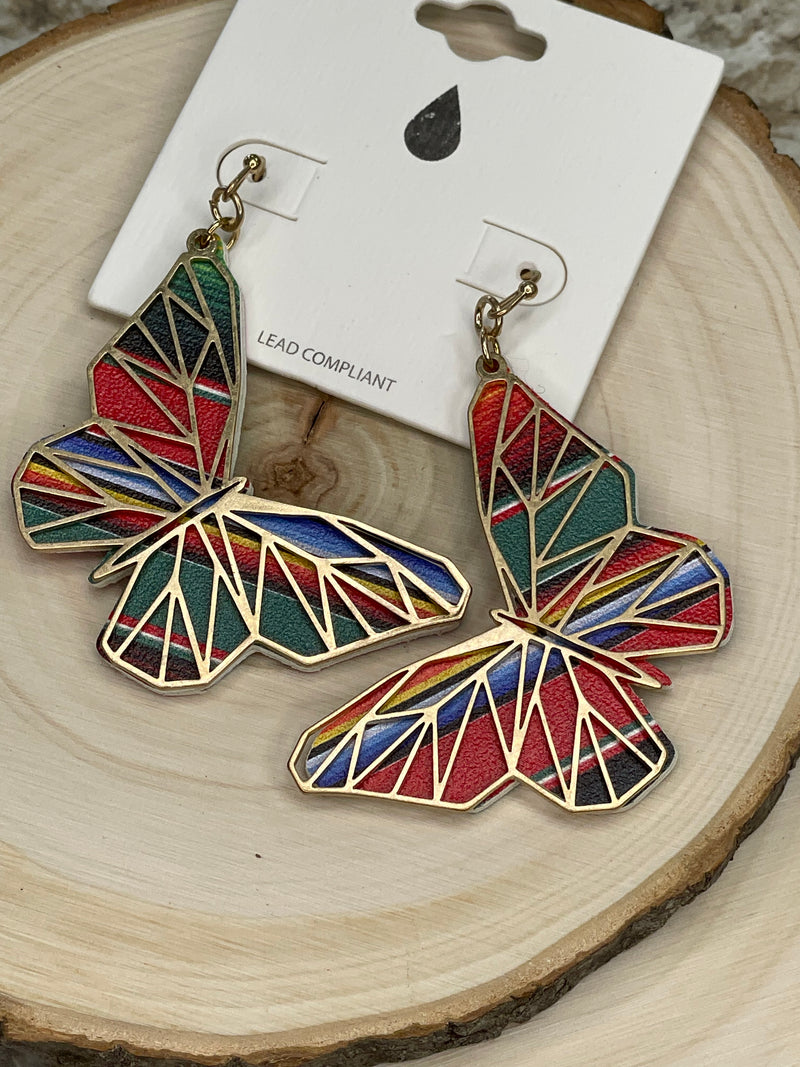 Butterfly Overlay Earrings - Multicolored