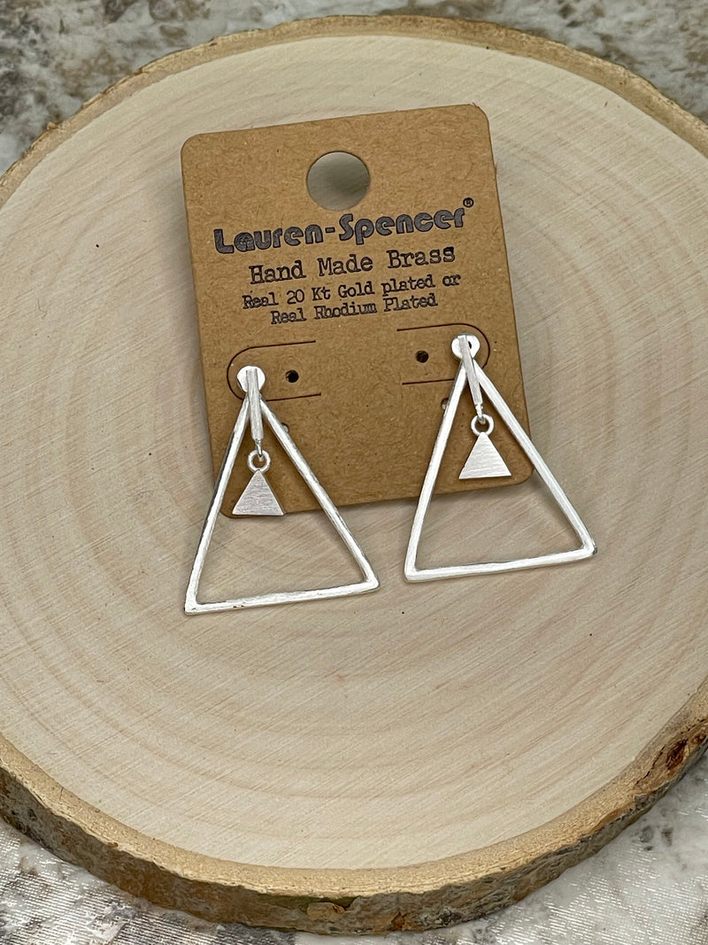 Triangle Earrings - Silver