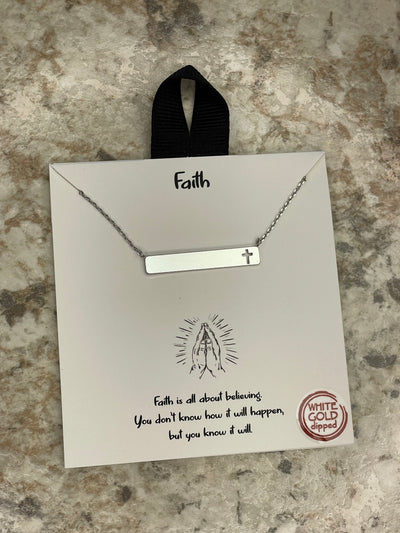 "Faith" Bar Necklace