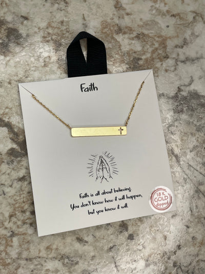 "Faith" Bar Necklace