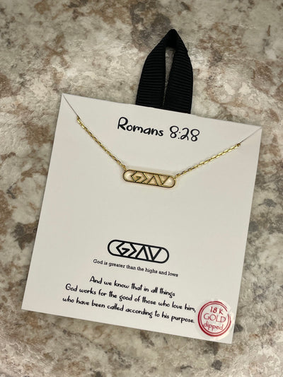 "Romans 8:28" God Is Greater Necklace
