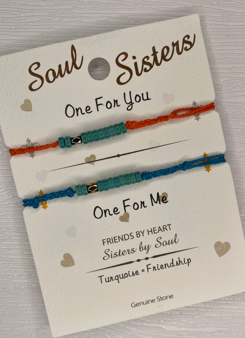 "Soul Sisters" Bracelets - Turquoise/Orange