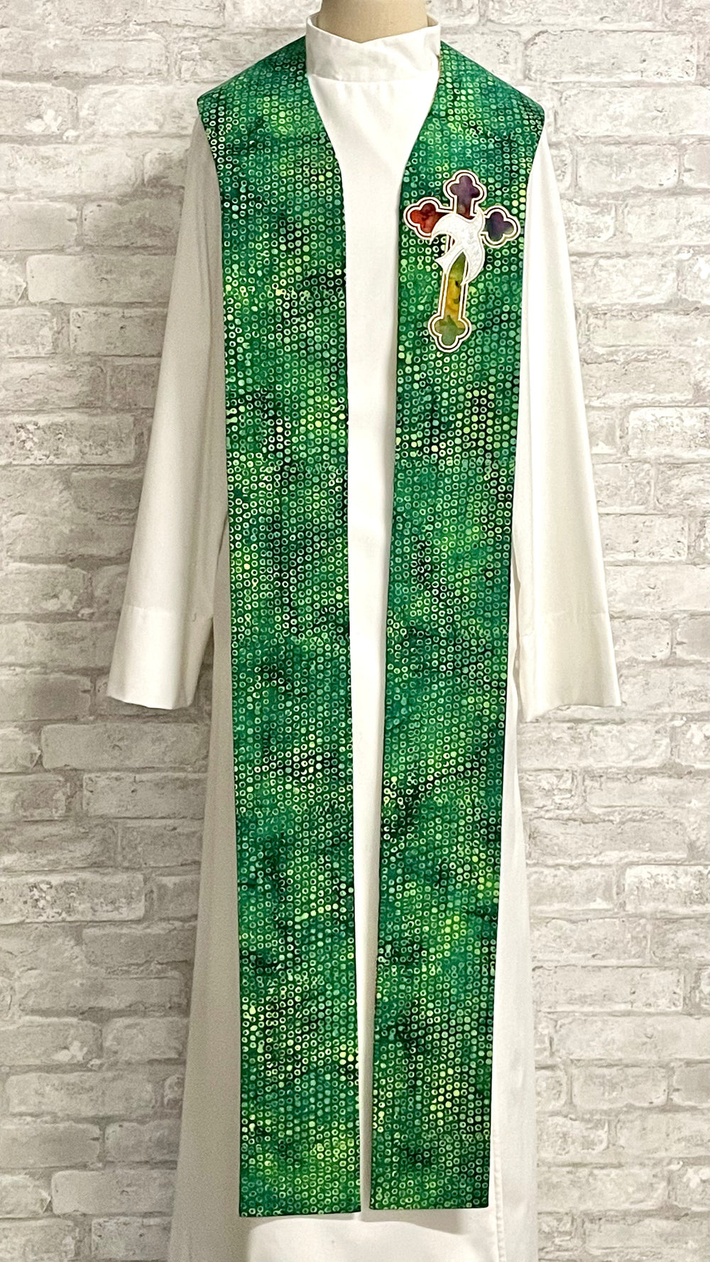 Green Clergy stole Reversible Pastor stole Minister stole for Ordinary time A wonderful cheapest gift!