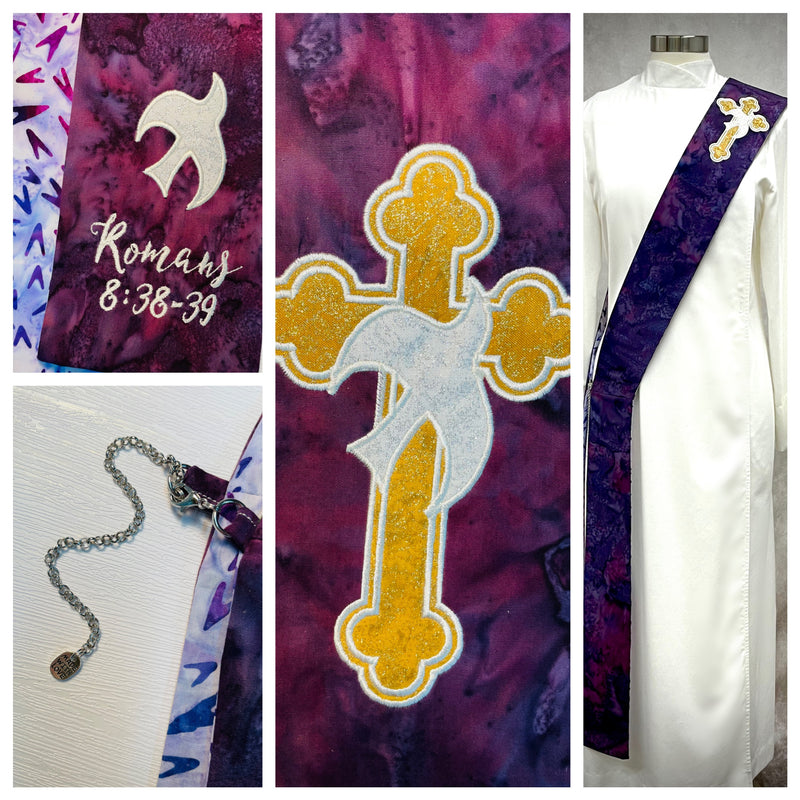 "New Life In Christ" Deacon Stole - Purple