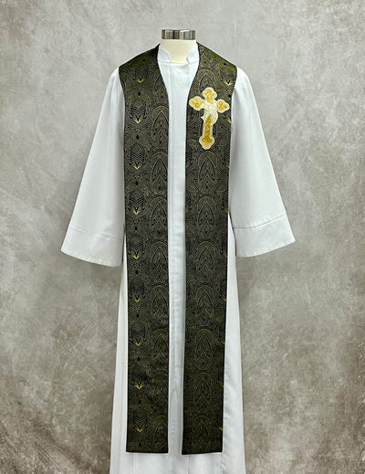 "New Life In Christ" Pastor Stole - Black/Gold