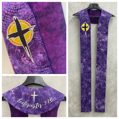 "These 40 Days" Pastor Stole - Whimsical Purple
