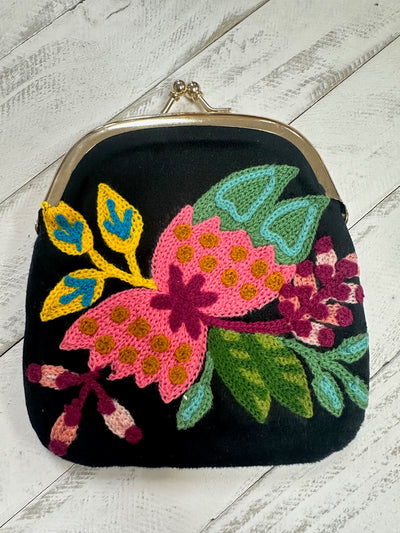 Embroidered Kiss Lock Coin Purses