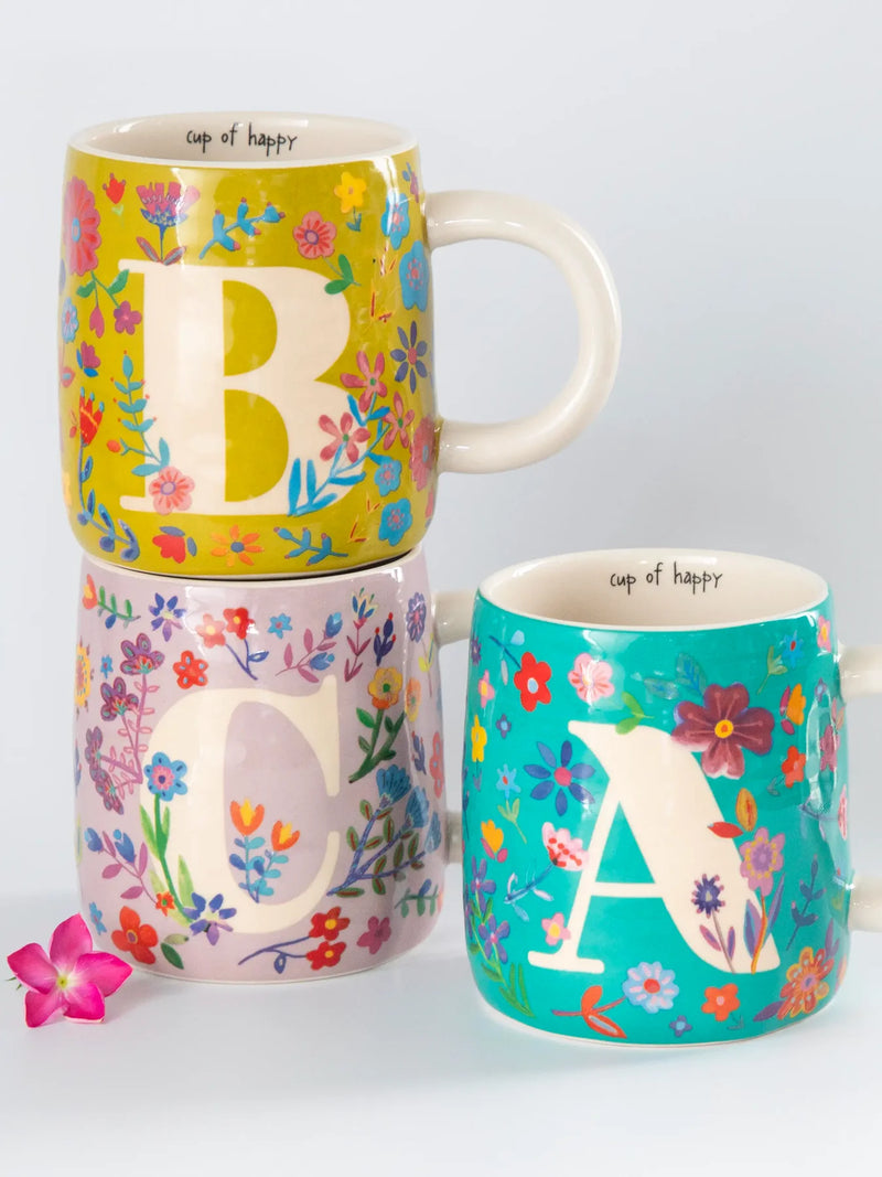 Floral Initial Mug