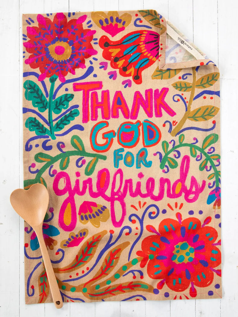 "Thank God for Girlfriends" Dish Towel