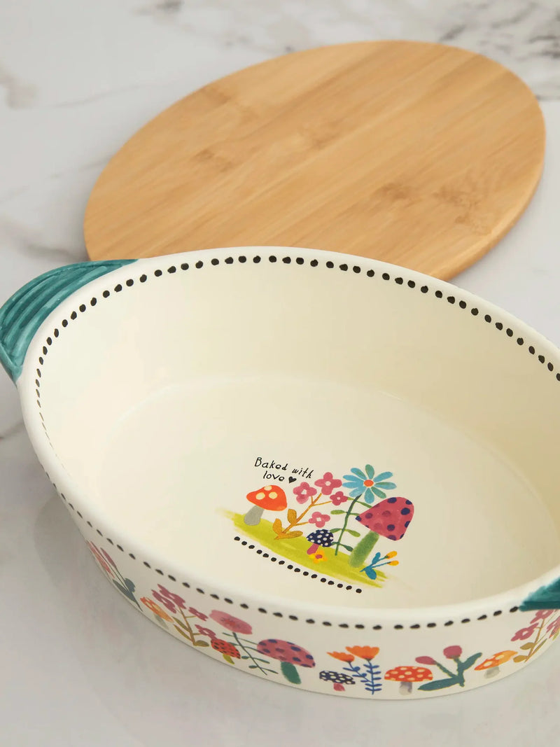 Bake & Take Ceramic Dish with Trivet Lid - "Baked With Love"