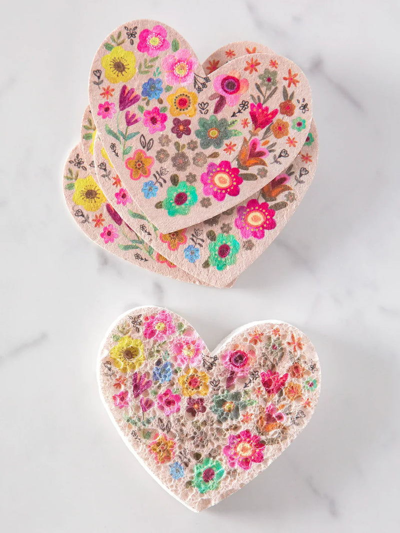 Heart Puff Up Sponges - Set of 5