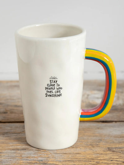 "Stay Close To People Who Feel Like Sunshine" Rainbow Latte Mug