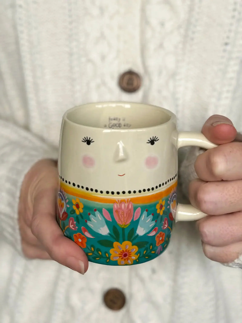 "Today is a Good Day to Have a Good Day" Folk Lady Mug