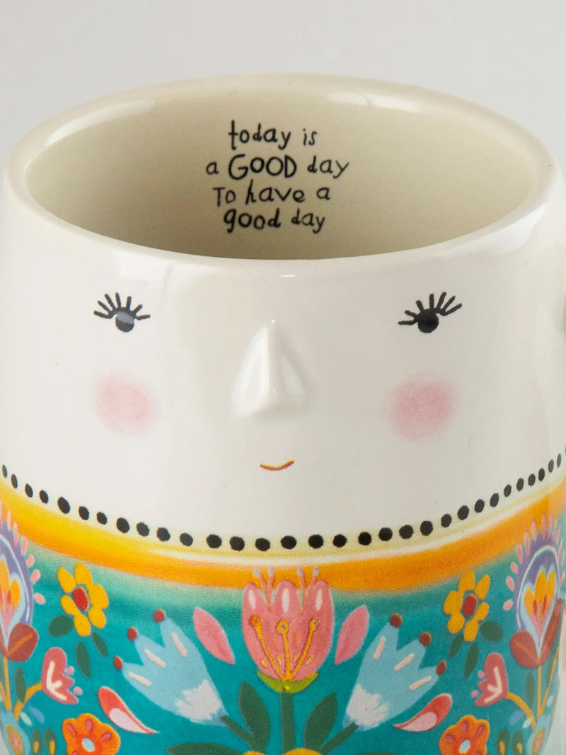 "Today is a Good Day to Have a Good Day" Folk Lady Mug