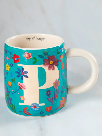 Floral Initial Mug