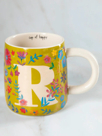 Floral Initial Mug