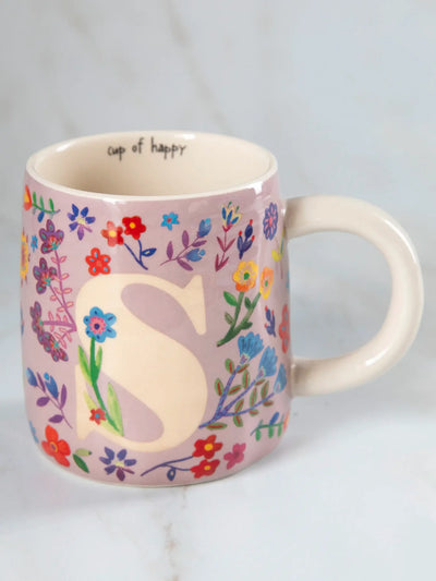 Floral Initial Mug