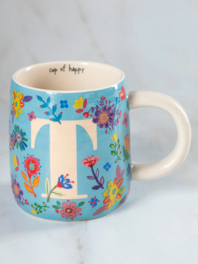 Floral Initial Mug