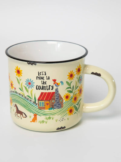 "Let's Move To The Country" Ceramic Camp Mug