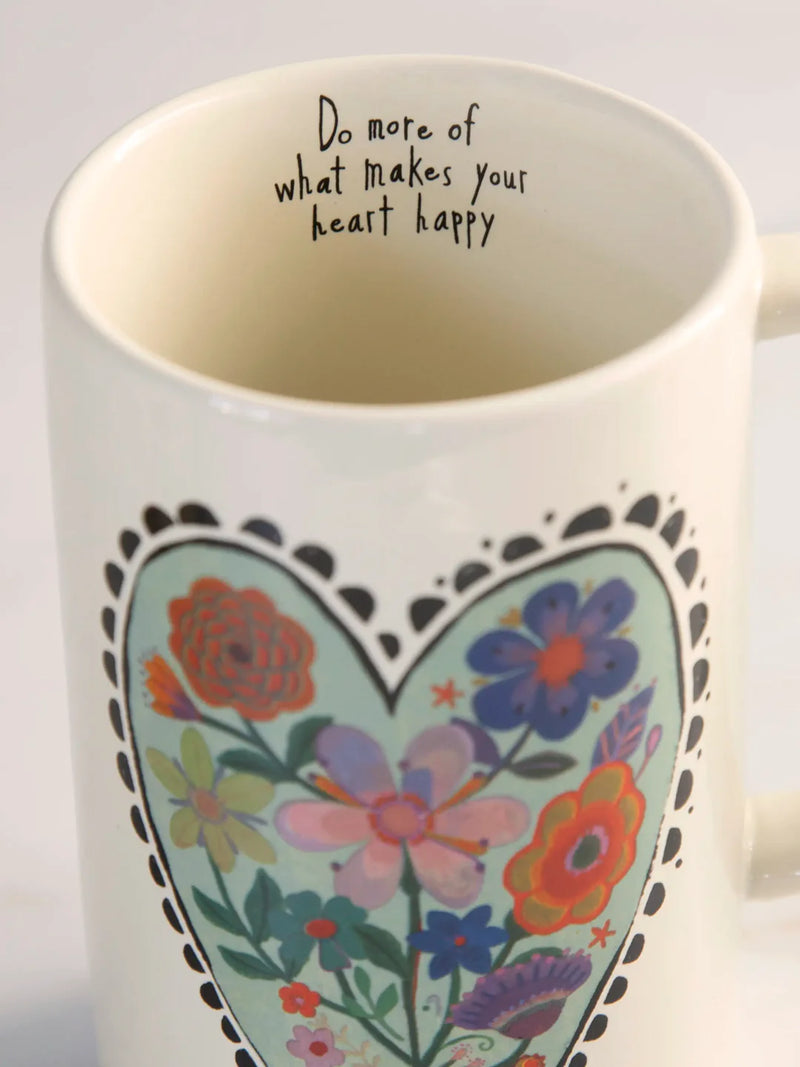 "Do More Of What Make Your Heart Happy" Heart Latte Mug