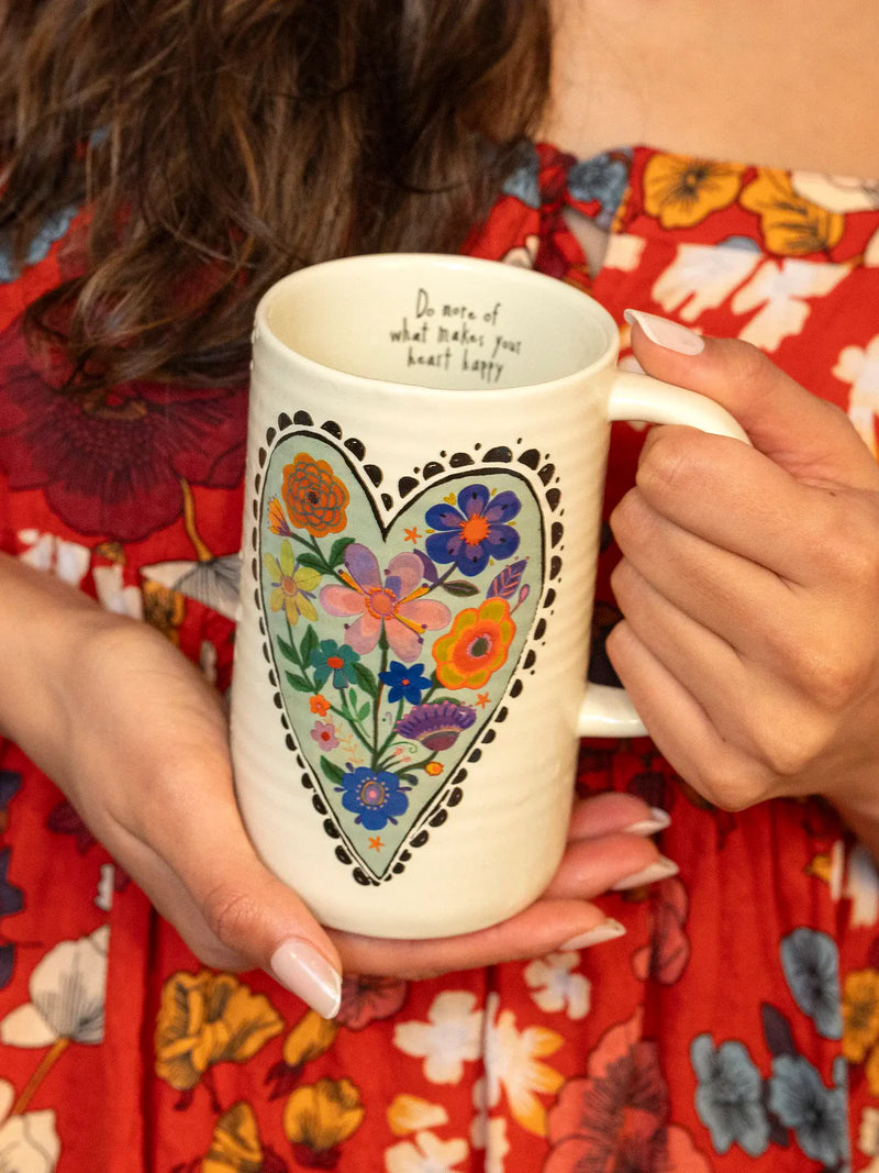 "Do More Of What Make Your Heart Happy" Heart Latte Mug