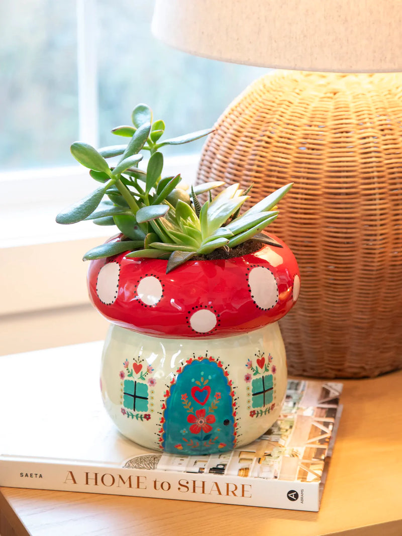 So Cute Ceramic Planter - Mushroom