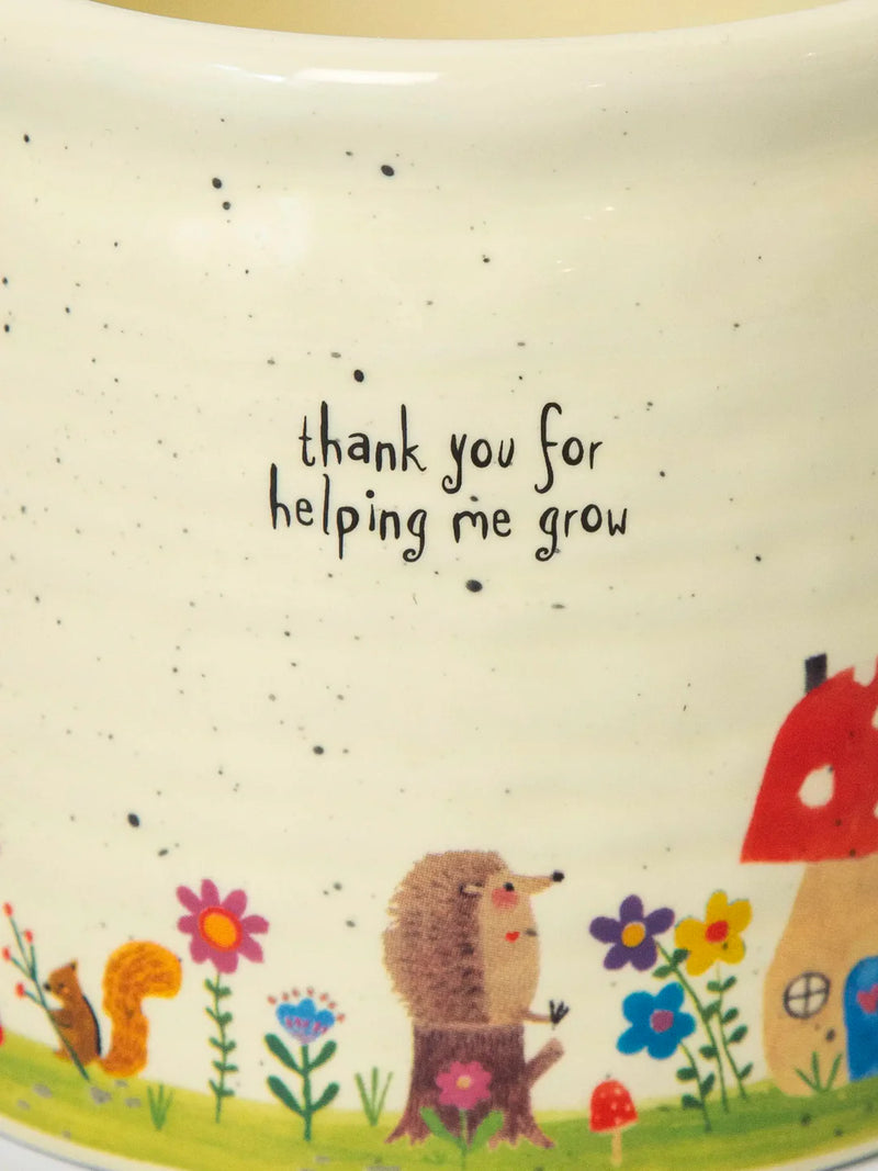 "Thank You for Helping Me Grow" Crock Planter