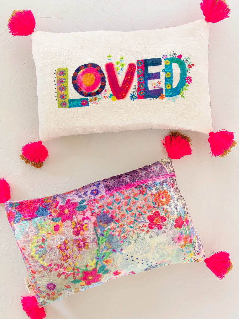 "Loved" Double-Sided Cozy Throw Pillow