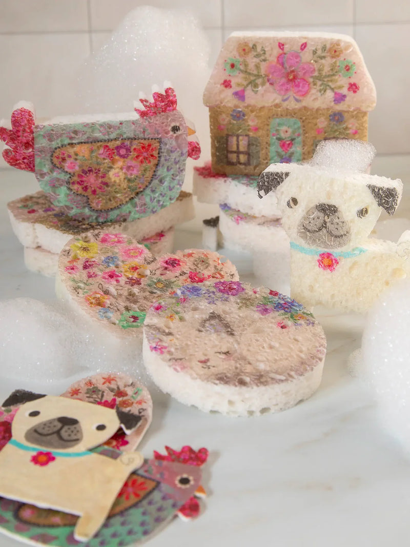 Heart Puff Up Sponges - Set of 5