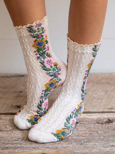 Blossom Socks & Scrunchie, Set of 3 - Ash