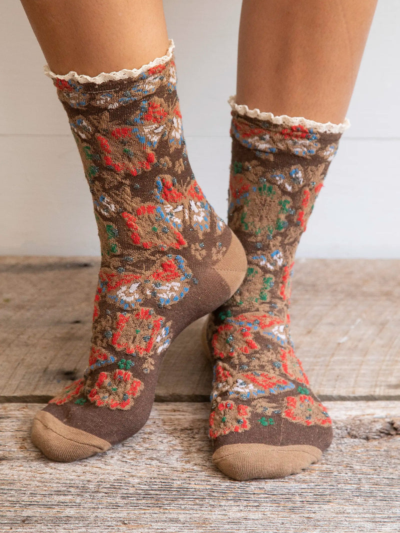 Blossom Socks & Scrunchie, Set of 3 - Rust