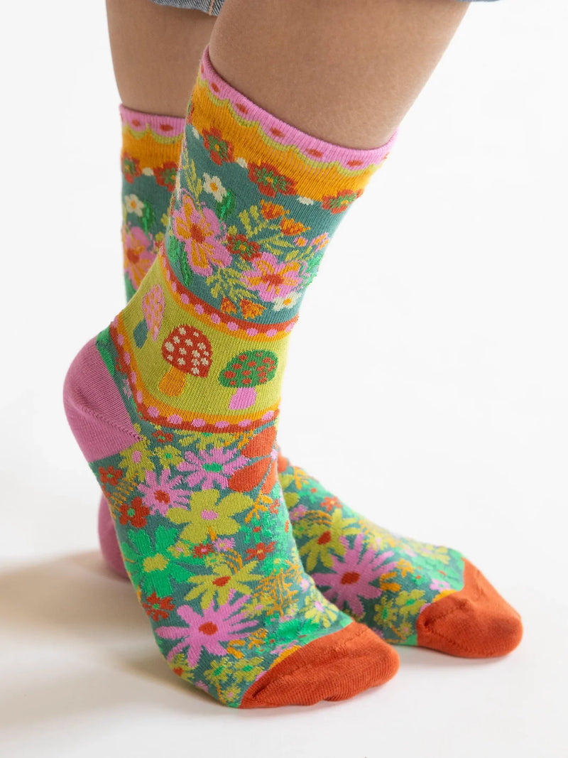 Boho Sock Set, Set of 2 - Floral Mushroom