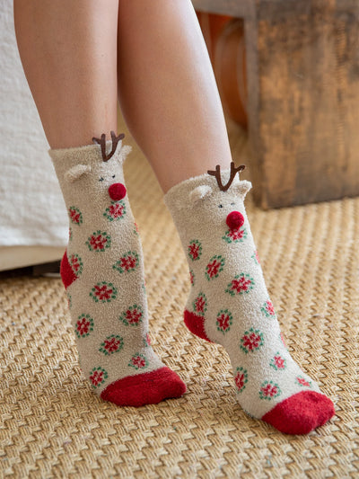 Reindeer Cozy Critter Socks