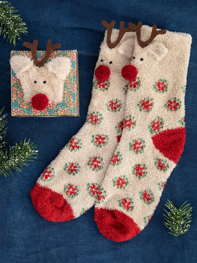 Reindeer Cozy Critter Socks