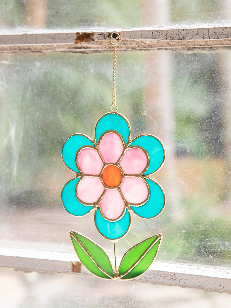 Stained Glass Retro Flower