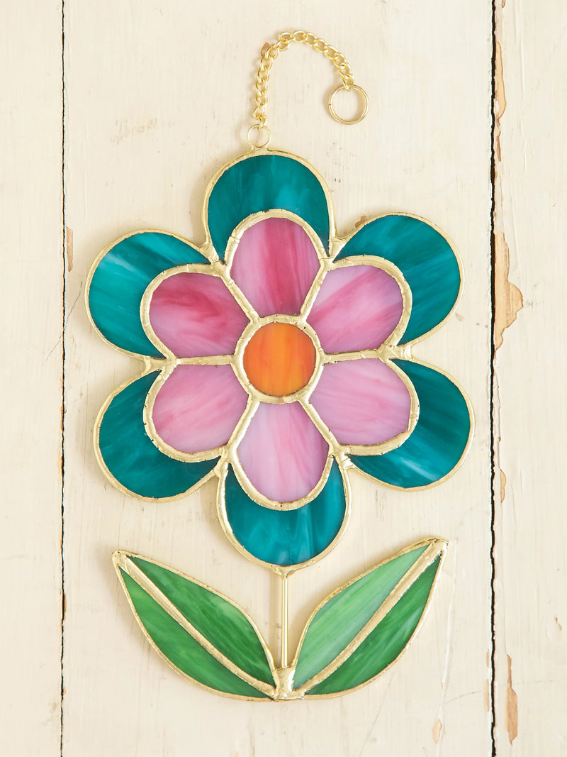 Stained Glass Retro Flower