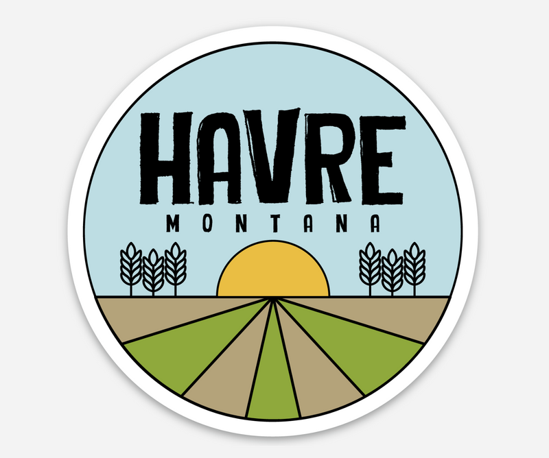 Havre, Montana Wheat Field Round Sticker