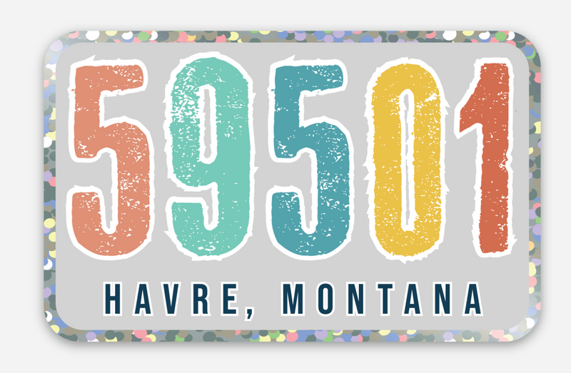 Havre, Montana Zip Code Sticker - Glitter