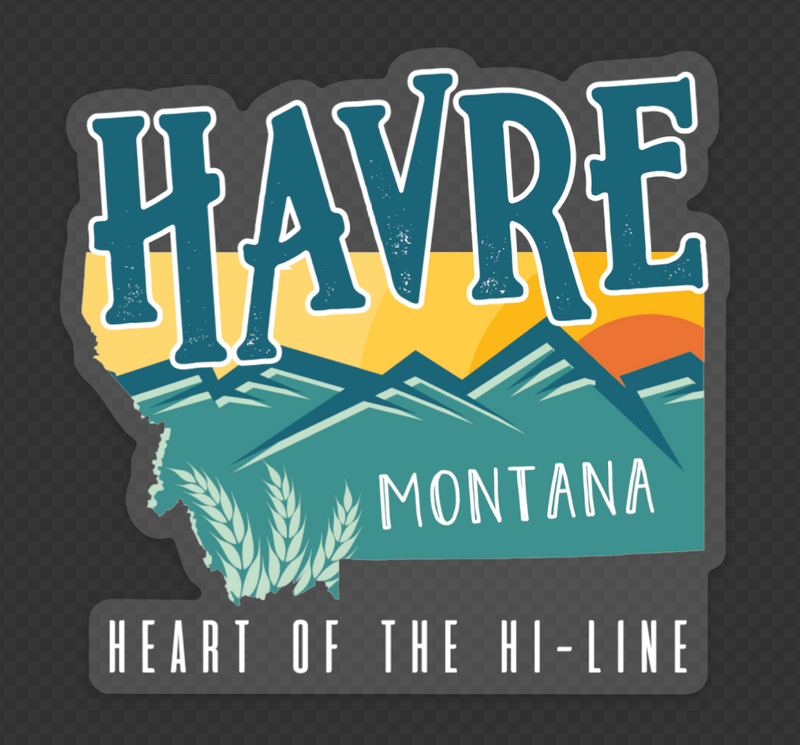 Havre, Montana "Heart of the Hi-Line" Clear Sticker