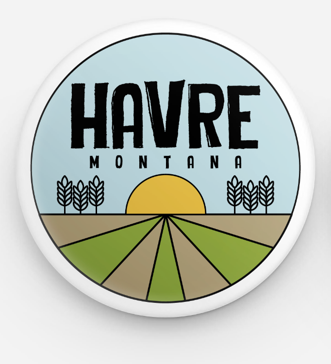 Havre, Montana Wheat Field Button