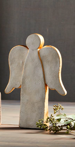 Gold Concrete Angel Figurine